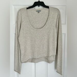 Women’s James Perse Scoop Neck Gray Long Sleeve Sweater Sweatshirt Top Size 4